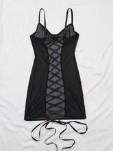 Conjunto De Tanga Y Top Camisero De Malla Sexy Para Mujer